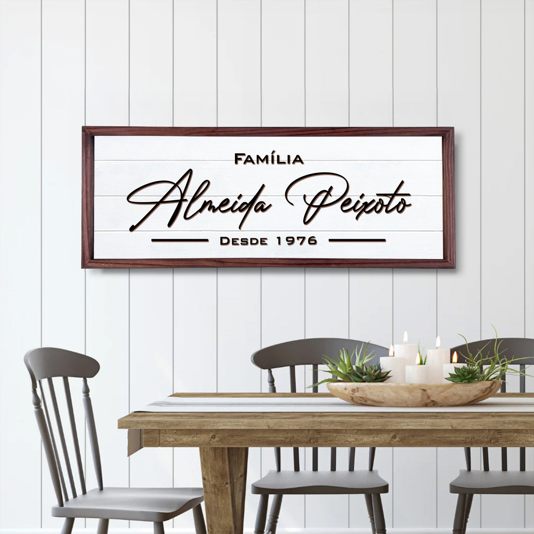 Placa da Família Personalizada