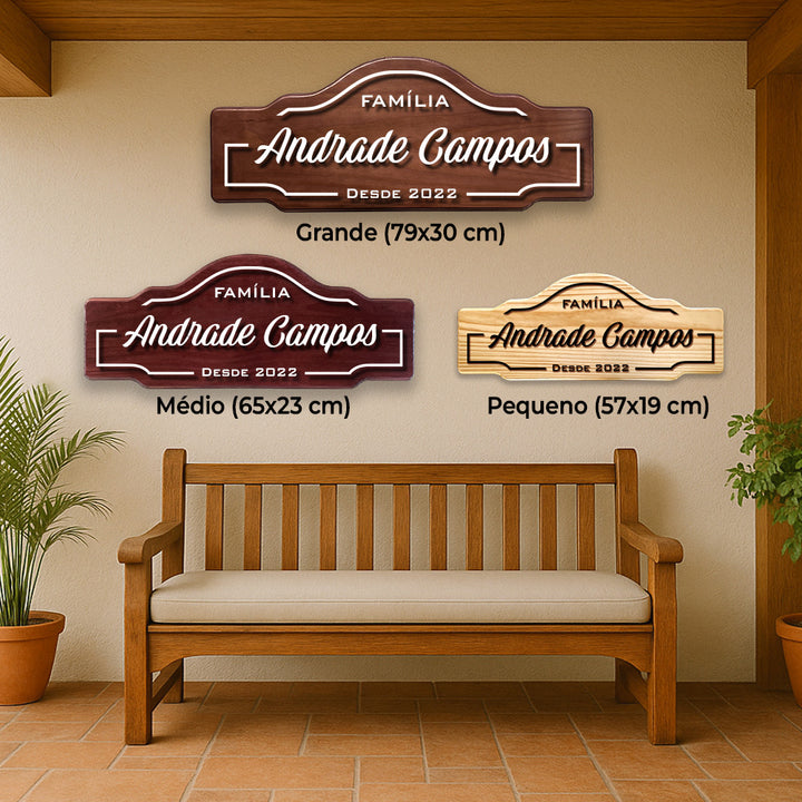 Placa da Família Personalizada
