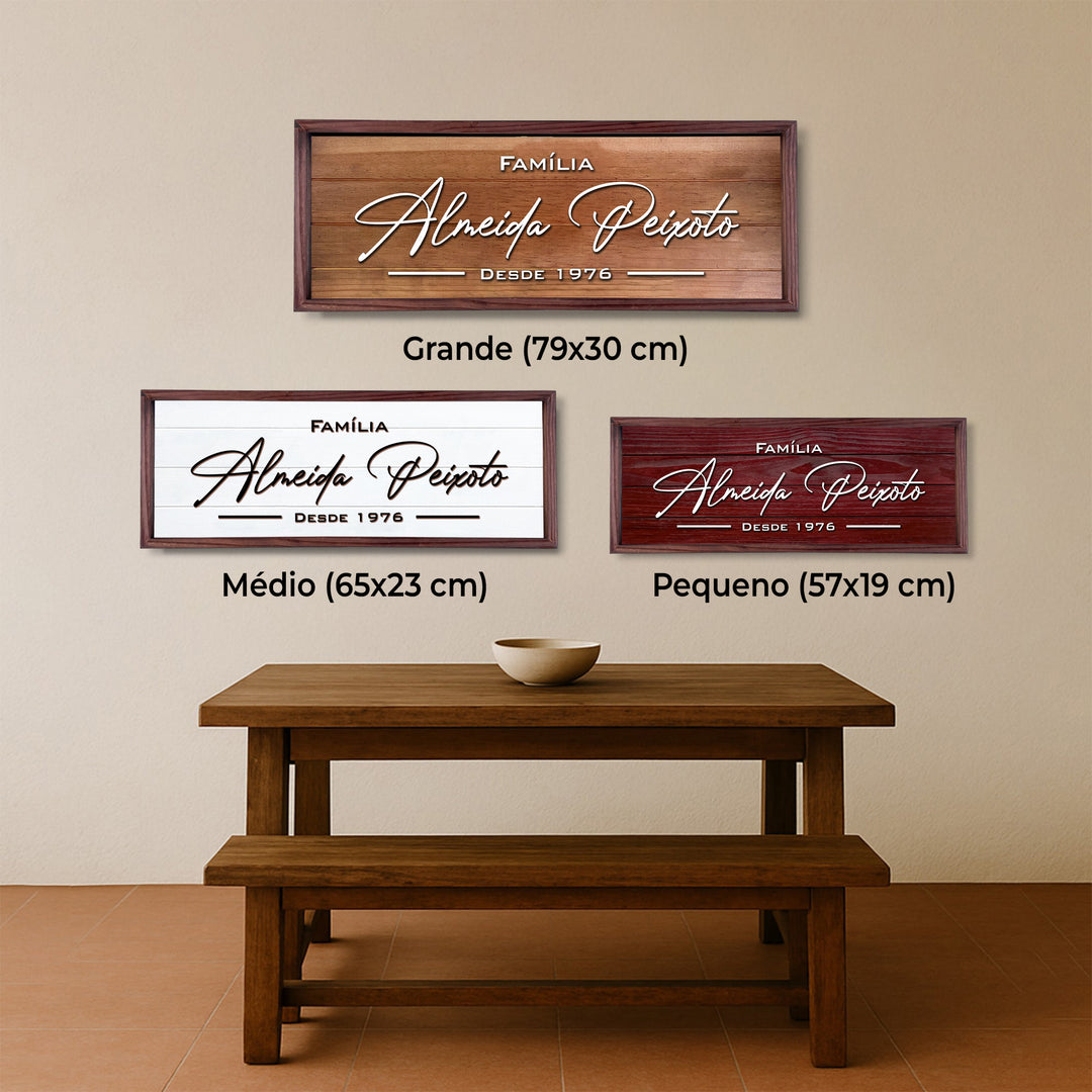Placa da Família Personalizada
