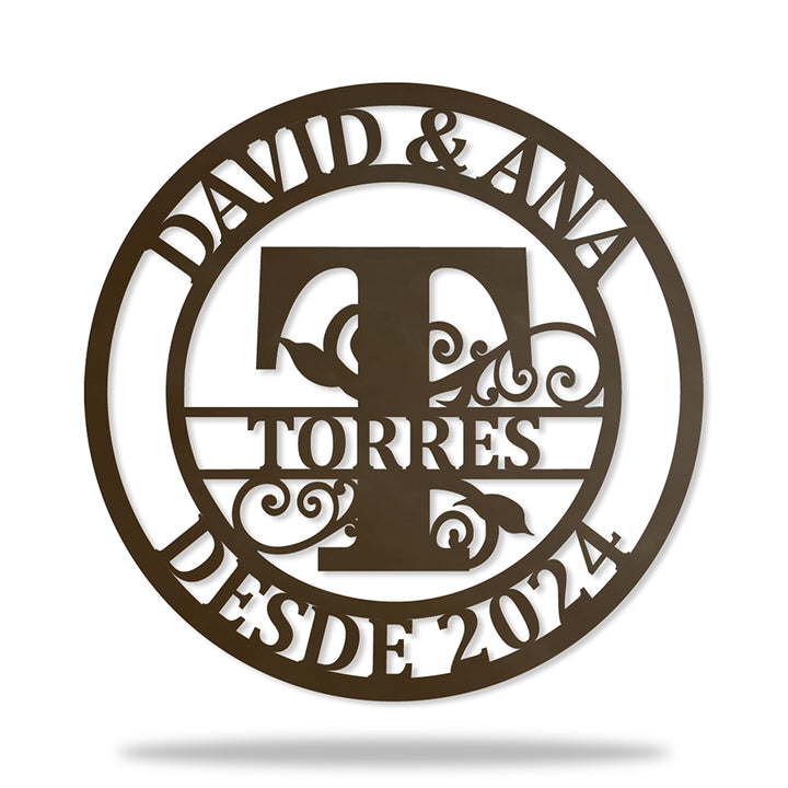 Placa Inicial Sobrenome Família