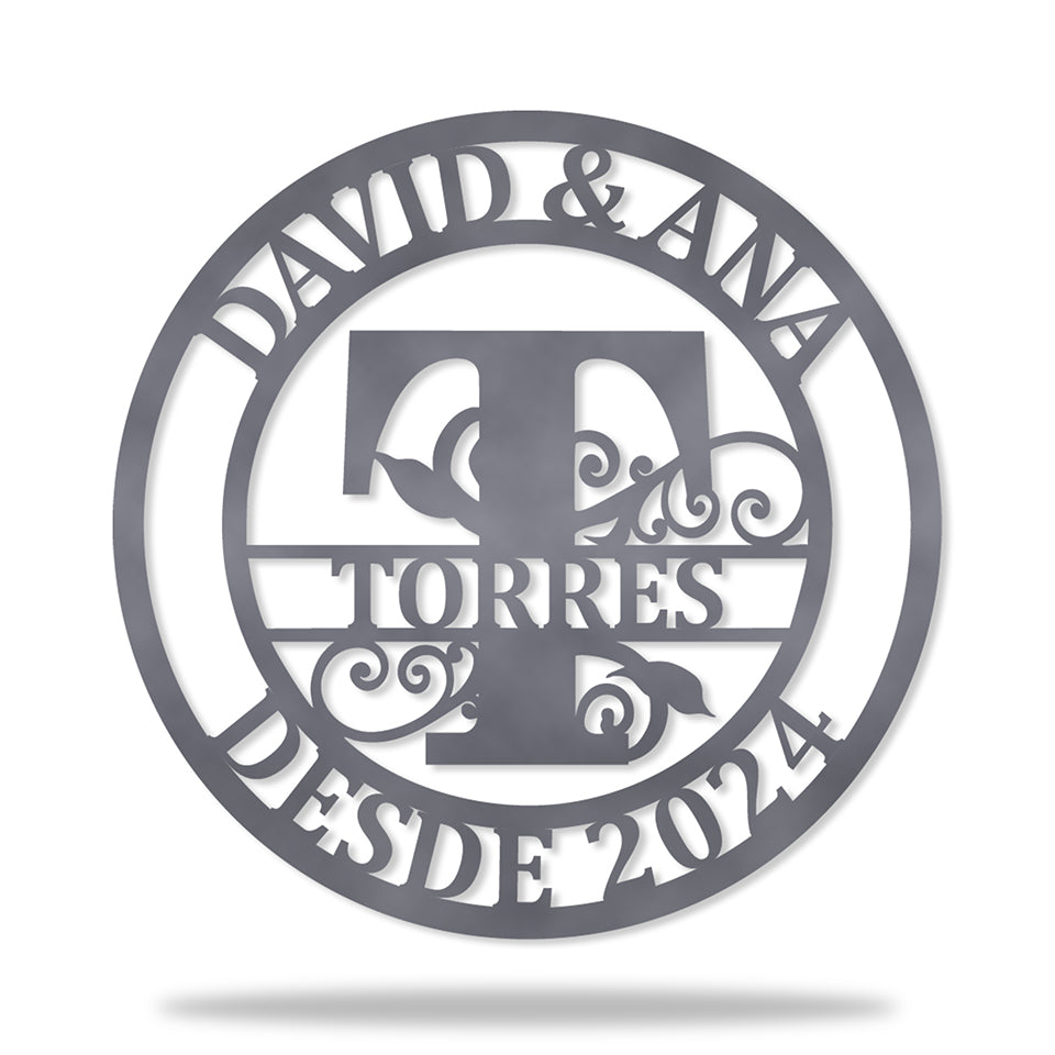 Placa Inicial Sobrenome Família