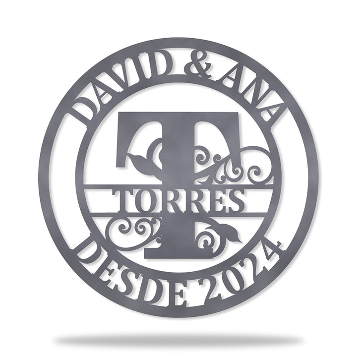 Placa Inicial Sobrenome Família