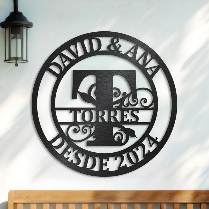 Placa Inicial Sobrenome Família