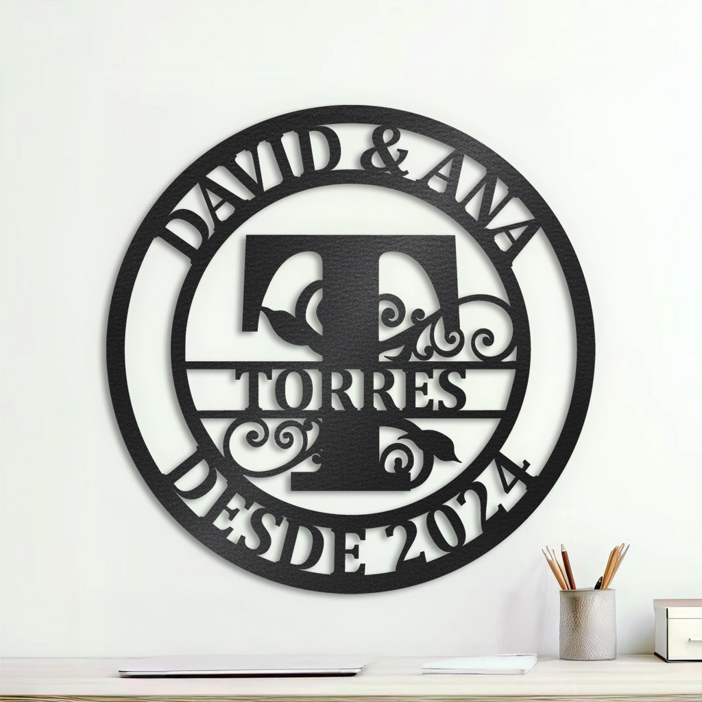 Placa Inicial Sobrenome Família