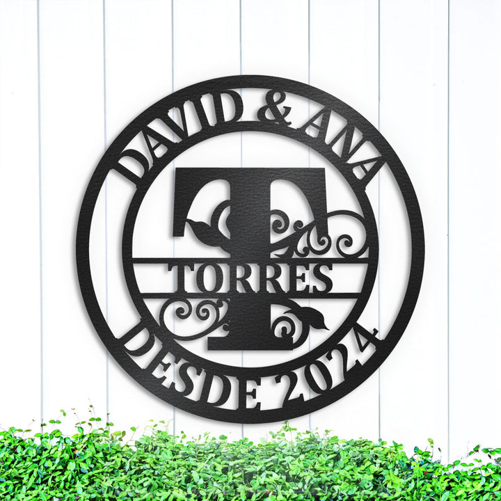 Placa Inicial Sobrenome Família