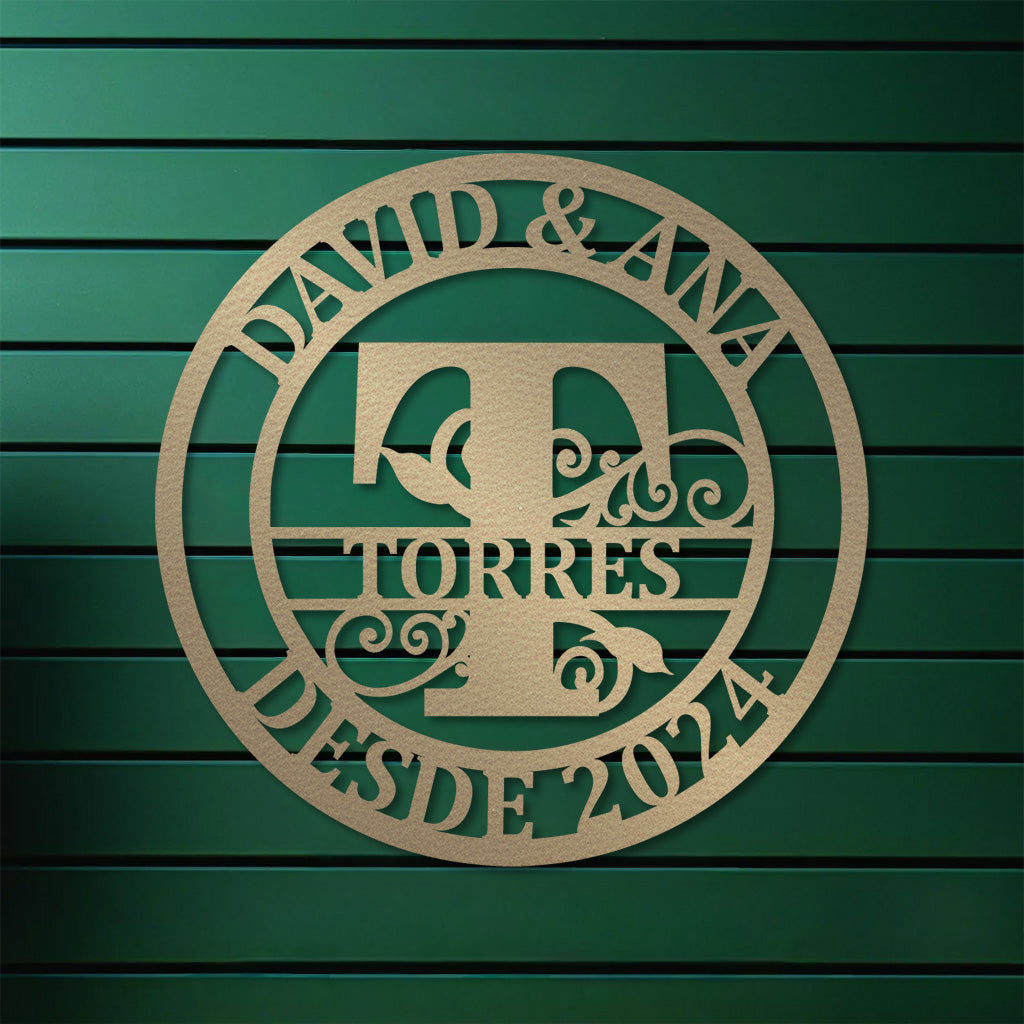 Placa Inicial Sobrenome Família