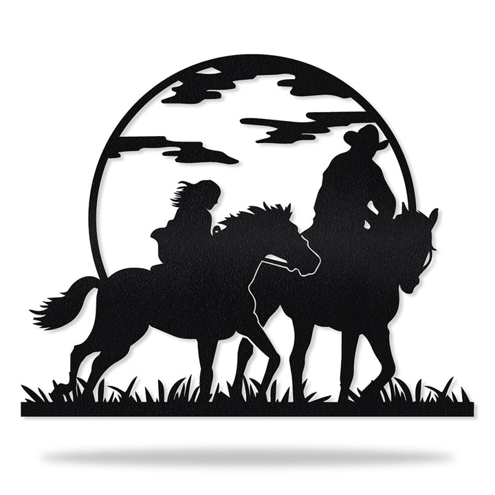 Monograma Casal a Cavalo em metal, personalizado sob medida