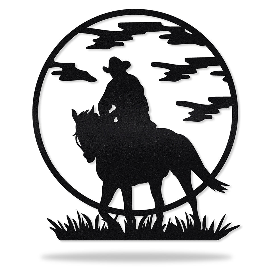Monograma Cowboy e Cavalo em metal, personalizado sob medida