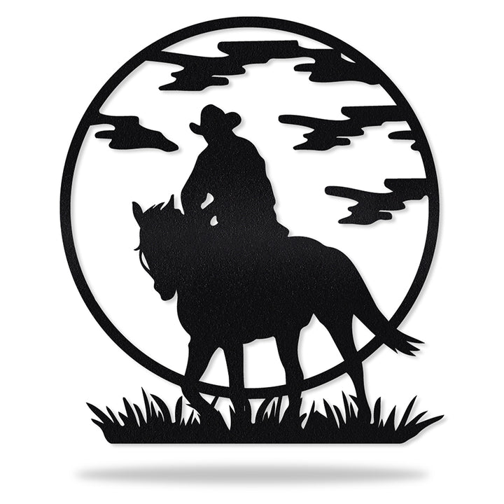 Monograma Cowboy e Cavalo em metal, personalizado sob medida