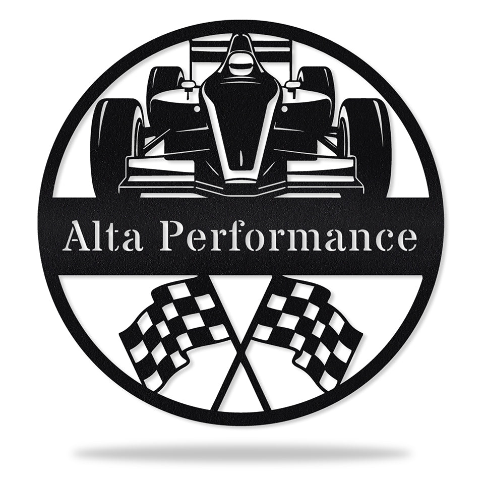 Monograma Formula 1 em metal, personalizado sob medida