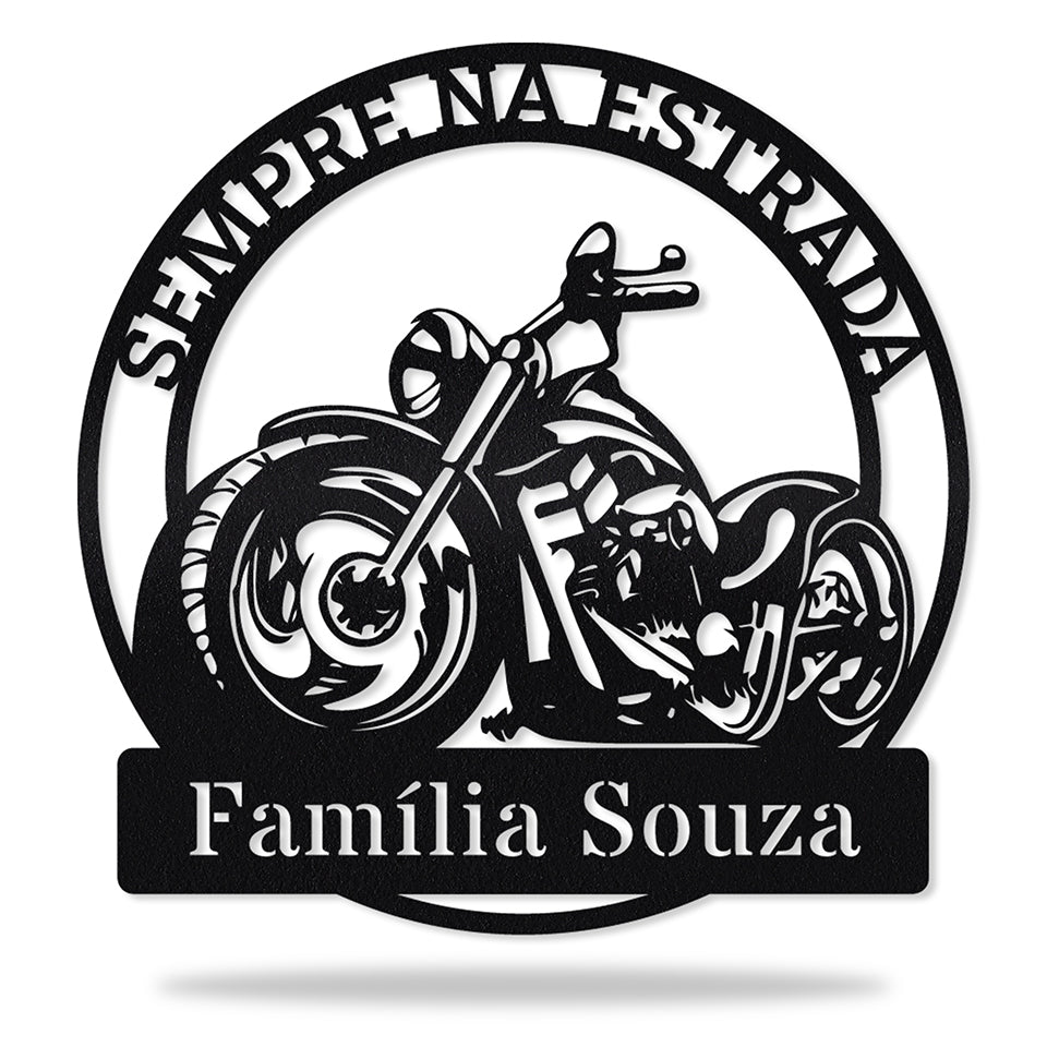 Monograma Moto Vintage em metal, personalizado sob medida
