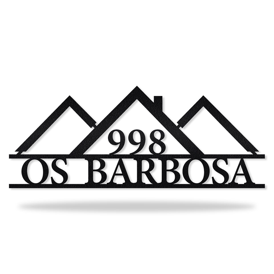 Número Residencial e Família II em metal, personalizado sob medida