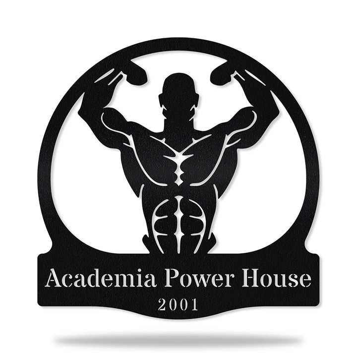 Placa Academia I em metal, personalizada sob medida