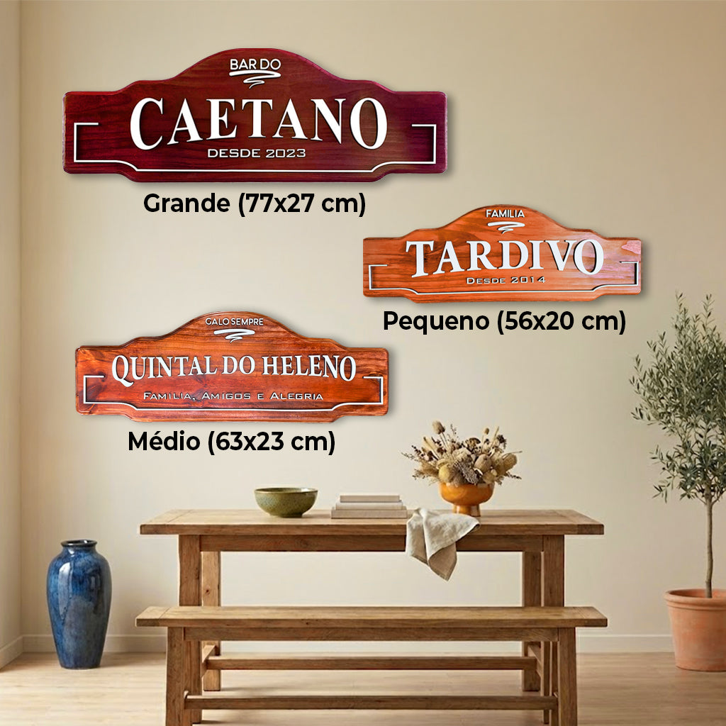 Placa Bar Personalizada