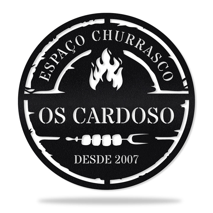 Placa Espaço Churrasco personalizada sob medida