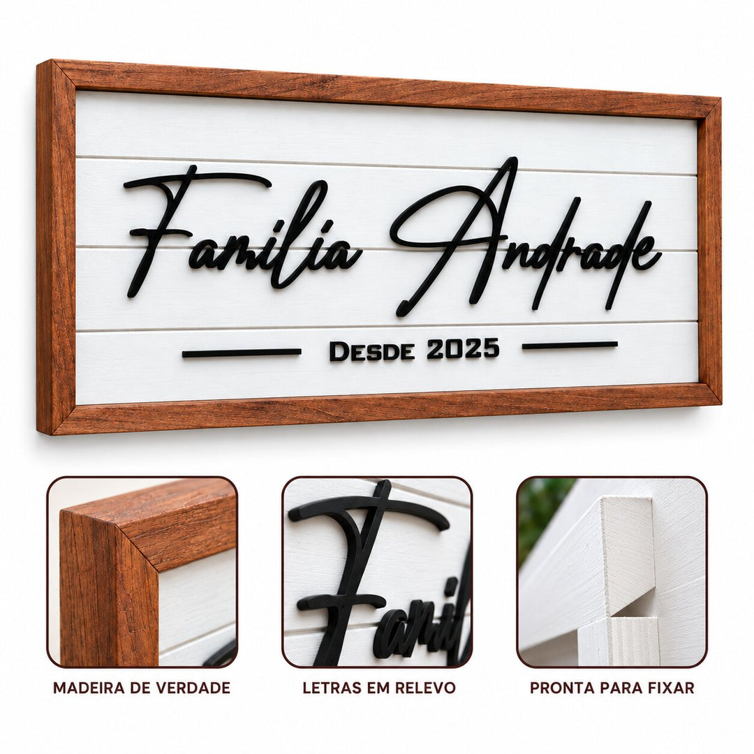 Placa Família com Moldura
