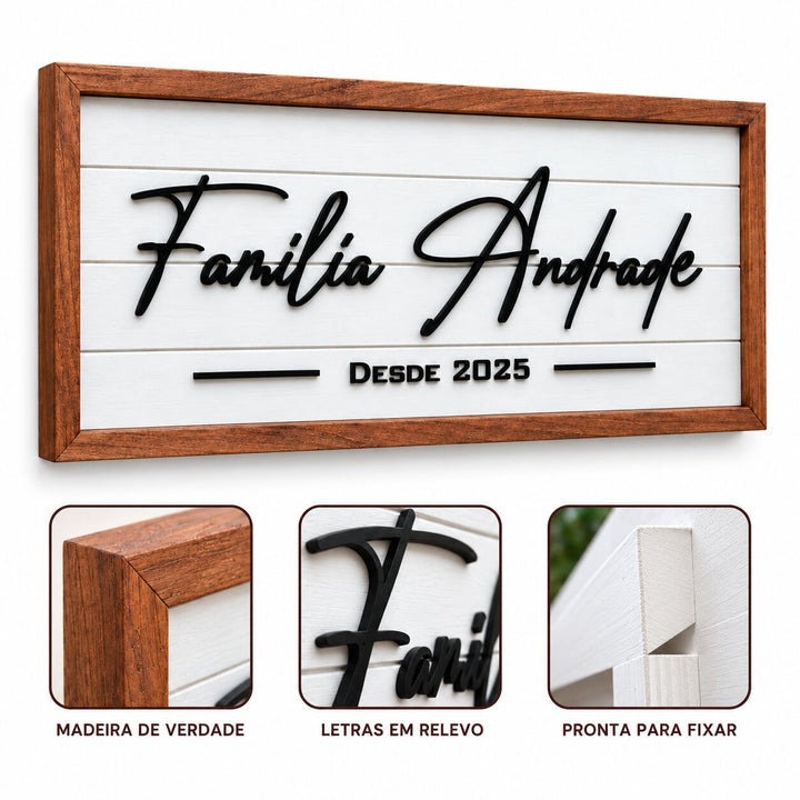 Placa Família com Moldura