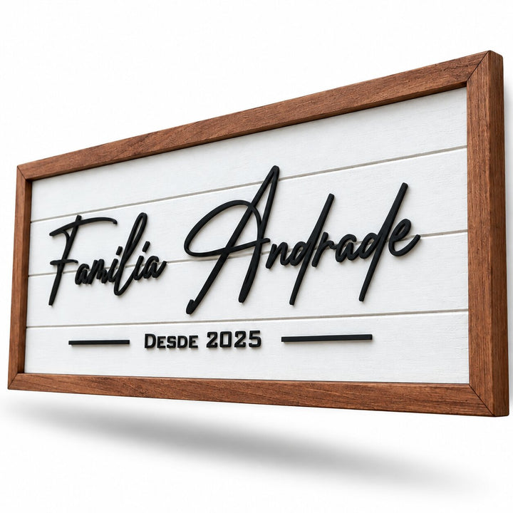 Placa Família com Moldura