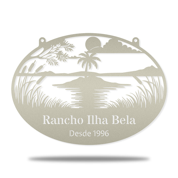 Rancho Ilha Bela em metal — apresentação do produto finalizado
