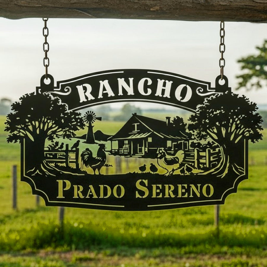Placa de Metal Personalizada - Rancho Tradicional – Decor Vibes