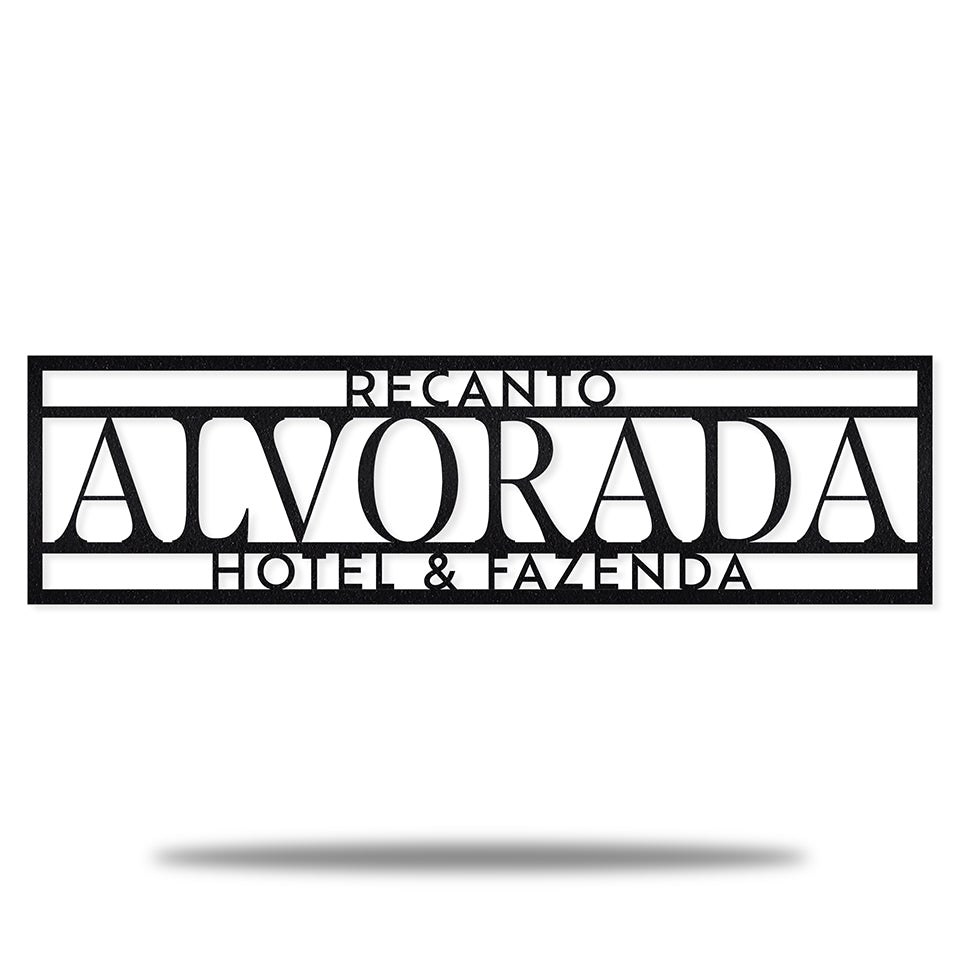 Placa Entrada Clássica 2 em metal, personalizada sob medida