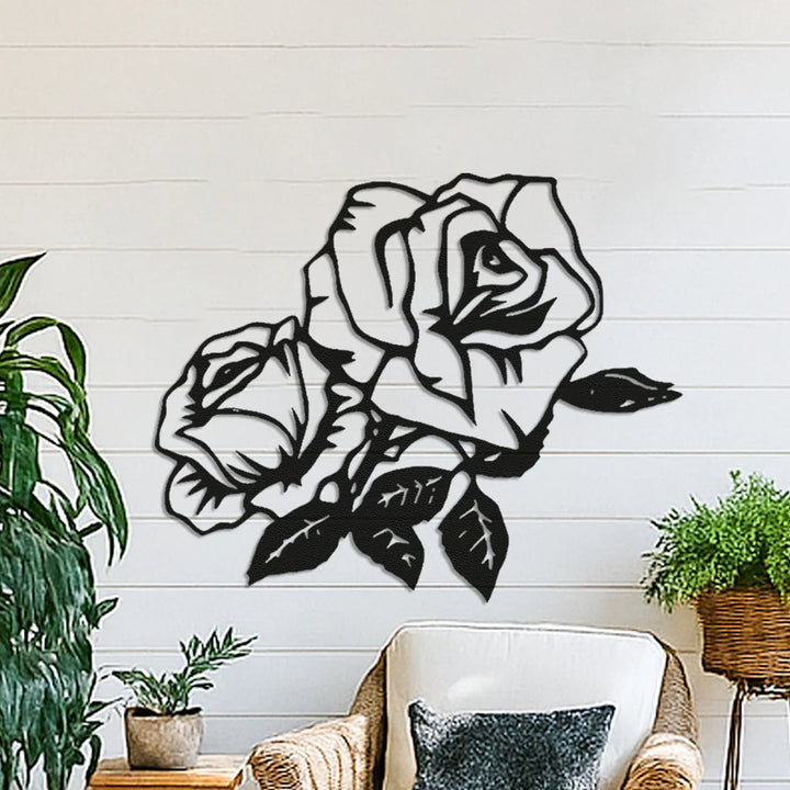 Rosas Clássicas I em metal — detalhe do acabamento artesanal