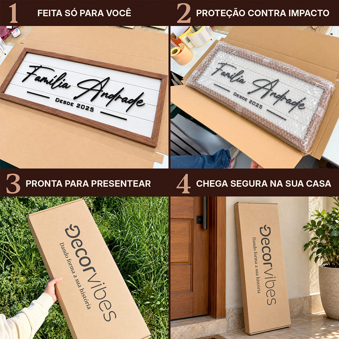 Placa Família com Moldura