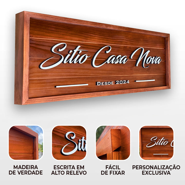 Placa Sobrenome com Moldura