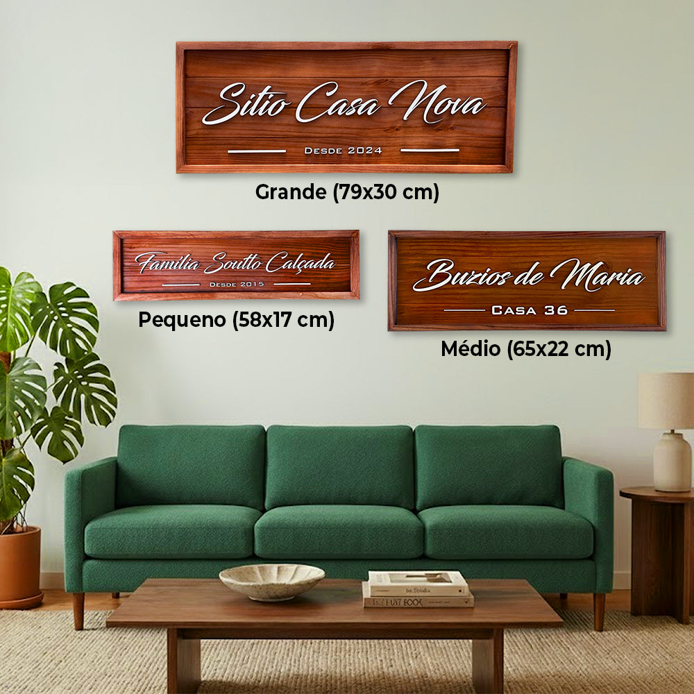 Placa Sobrenome com Moldura