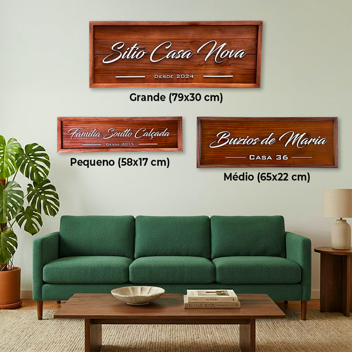 Placa Sobrenome com Moldura