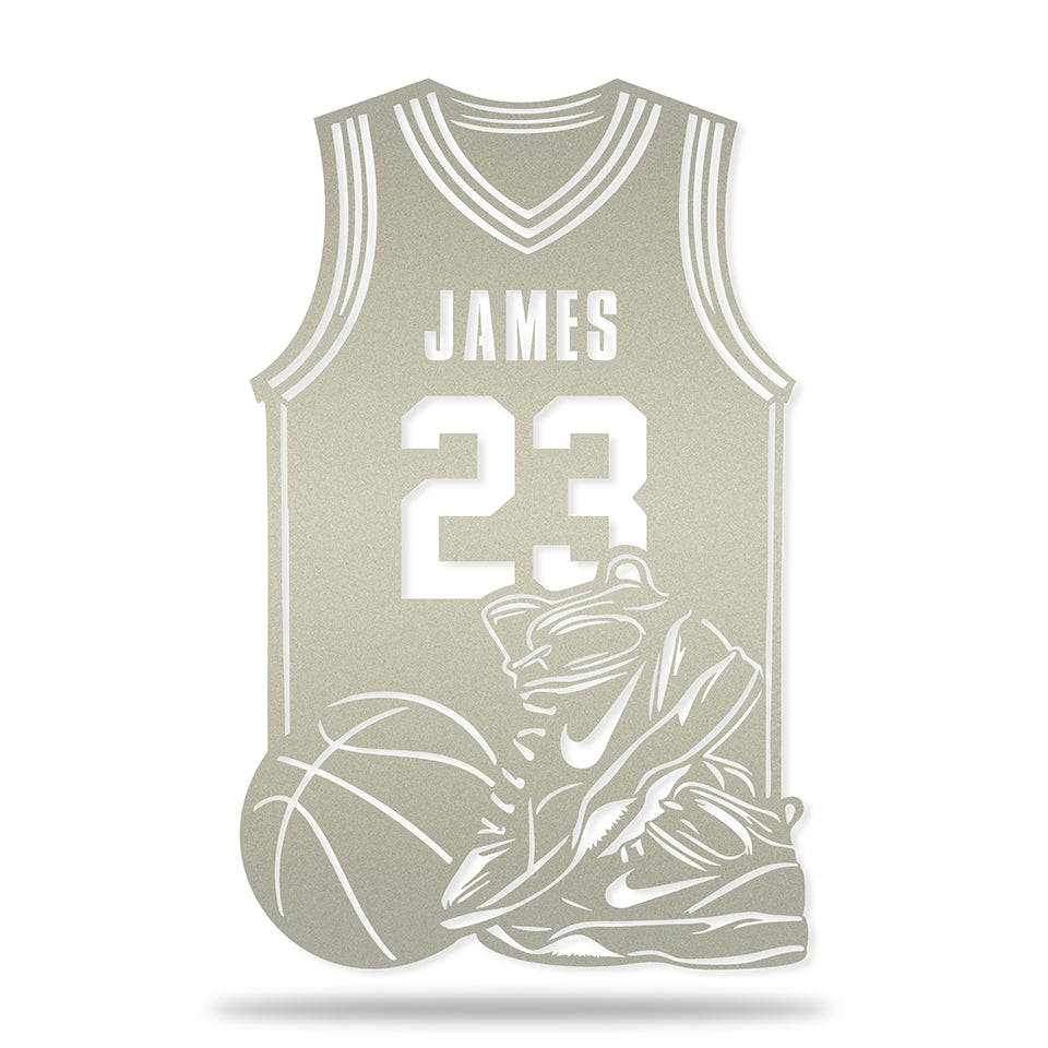 Uniforme de Basquete em metal — apresentação do produto finalizado
