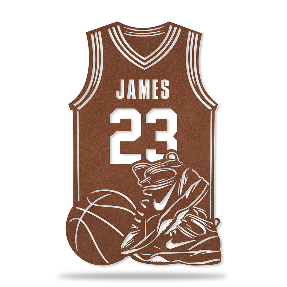 Uniforme de Basquete em metal — detalhe das bordas e contornos