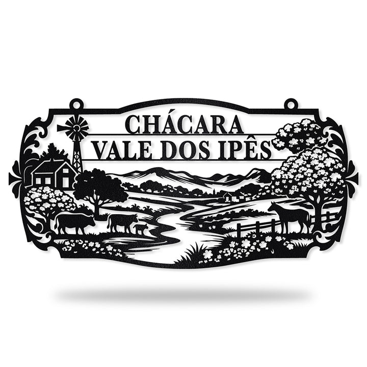 Vale dos Ipês em metal, personalizada sob medida