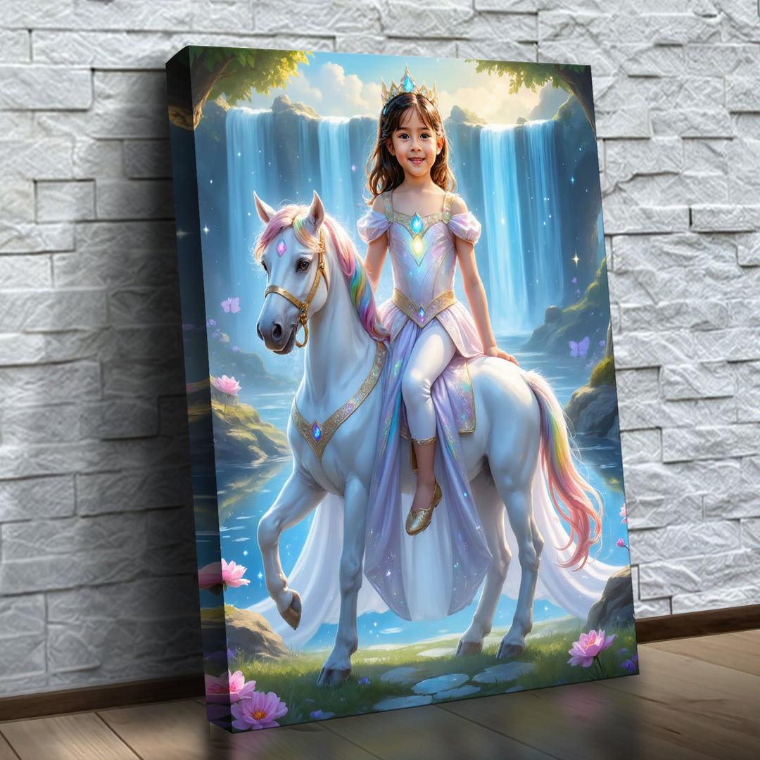 A Princesa Amazona do Unicórnio — quadro canvas personalizado na parede