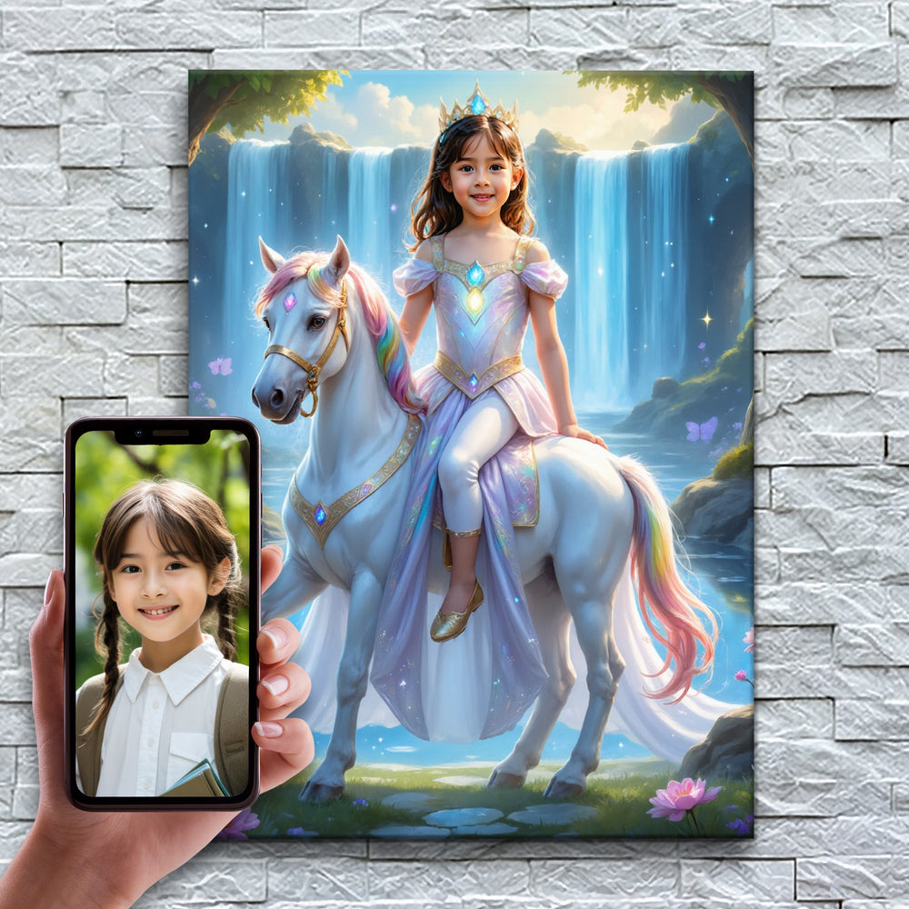 A Princesa Amazona do Unicórnio — exemplo de antes e depois da personalização