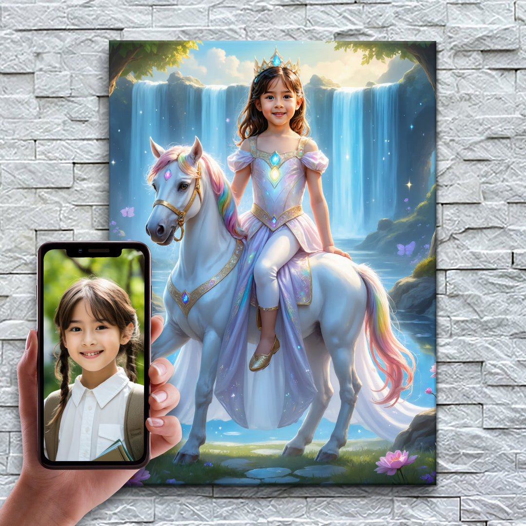 A Princesa Amazona do Unicórnio — exemplo de antes e depois da personalização