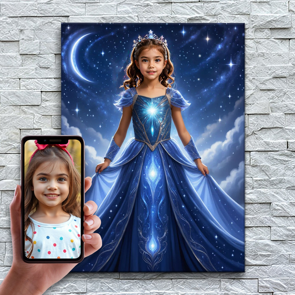 A Princesa da Galáxia — exemplo de antes e depois da personalização