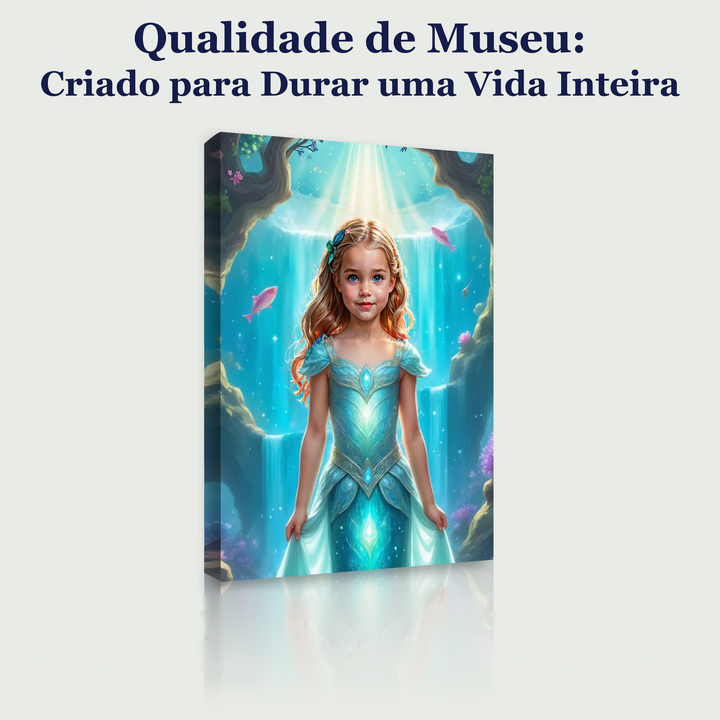 A Princesa do Reino de Coral – quadro canvas personalizado, qualidade de museu, criado para durar uma vida inteira