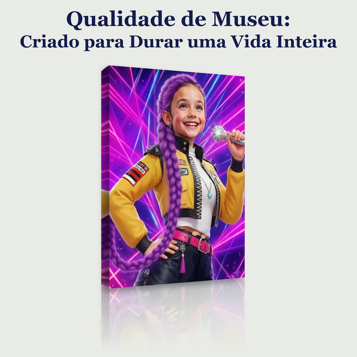 A Rainha do K-Pop – quadro canvas personalizado, qualidade de museu, criado para durar uma vida inteira