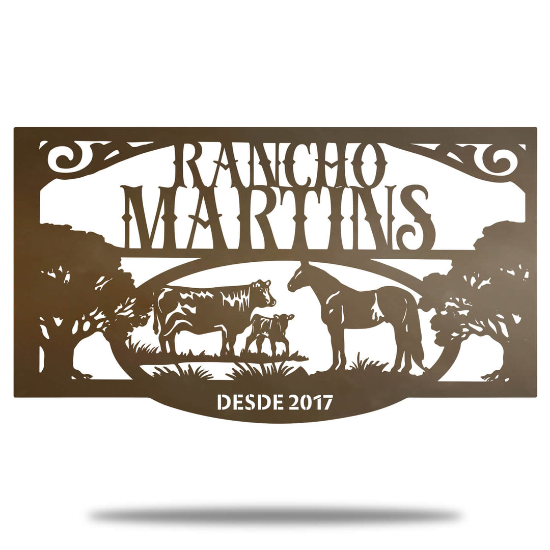Tablo Ranchero Placa de Metal Personalizada - Rancho Tradicional – Decor Vibes