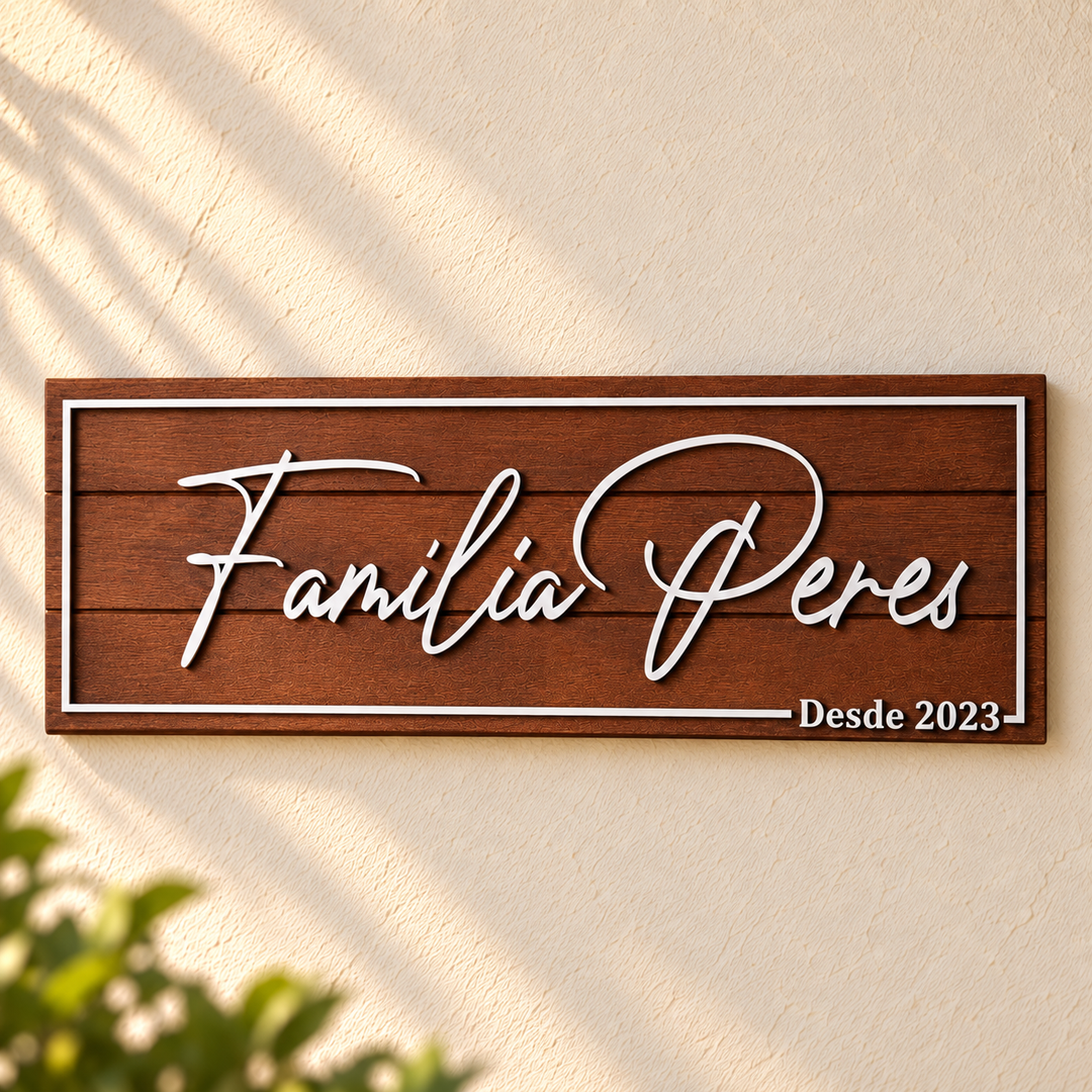 Placa de Madeira com Borda em ambiente decorado