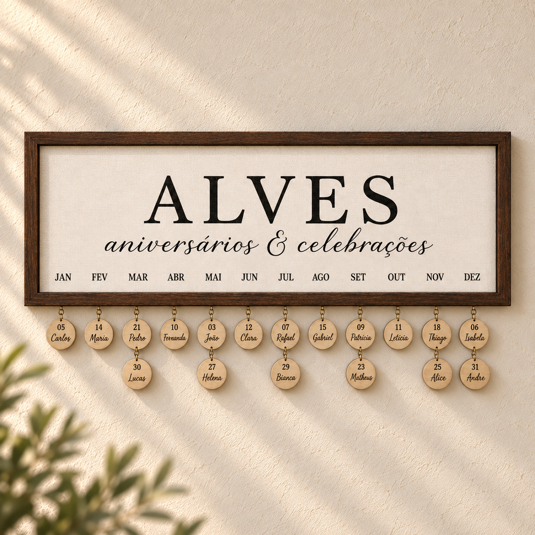 Calendário da Família™ - Tradicional em ambiente decorado