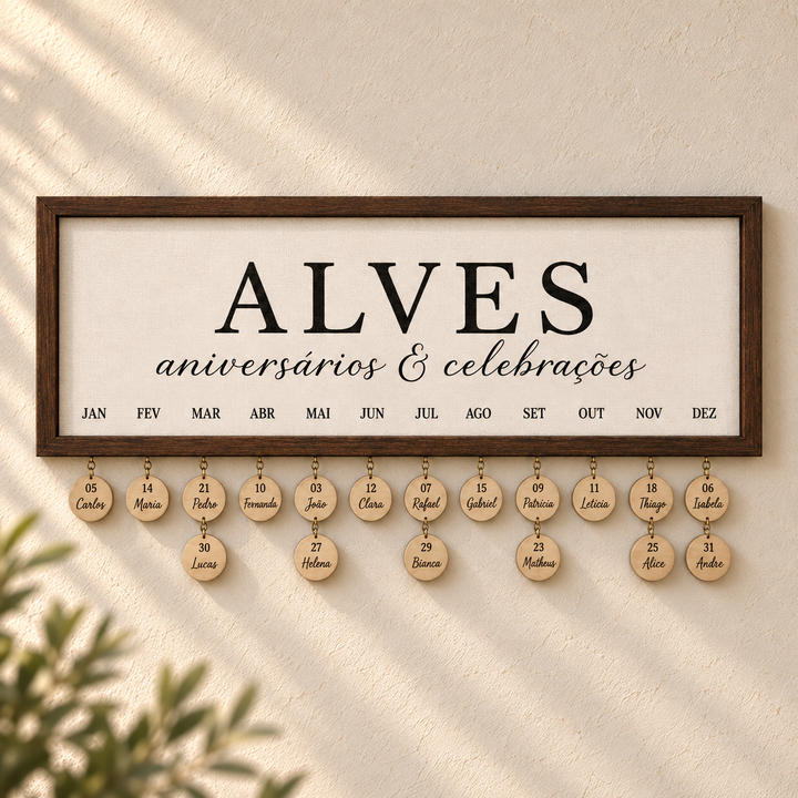 Calendário da Família™ - Tradicional em ambiente decorado