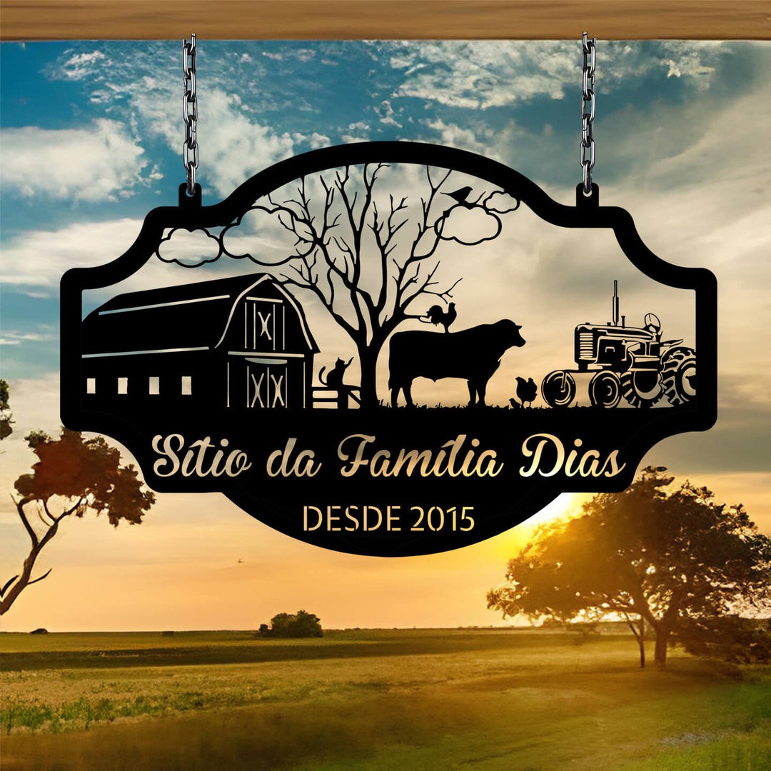 Tablo Ranchero Placa de Metal Personalizada - Rancho Tradicional – Decor Vibes