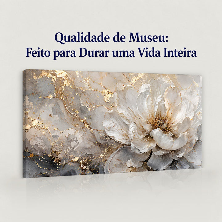 Quadro Flor de Mármore em canvas com qualidade de museu, feito para durar