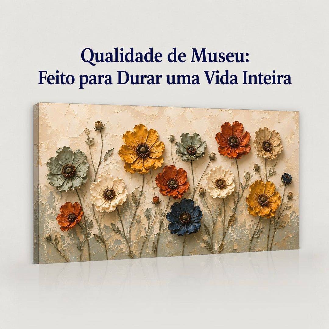 Quadro Flores do Campo em canvas com qualidade de museu, feito para durar