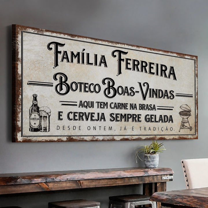 Quadro Boteco Boas-Vindas Personalizado
