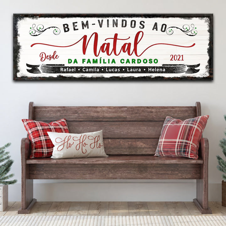 Quadro Bem-vindos ao Natal Personalizado