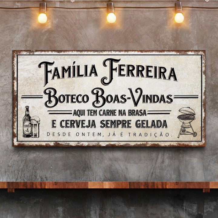 Quadro Boteco Boas-Vindas Personalizado