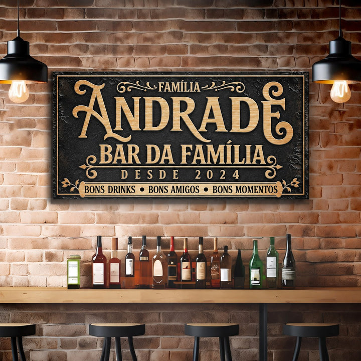 Quadro Bar da Família Personalizado